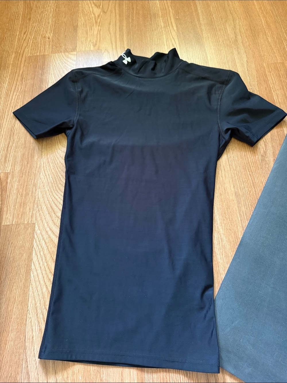 Under Armour Black Boys Short-Sleeve Compression Top with Mock Neck